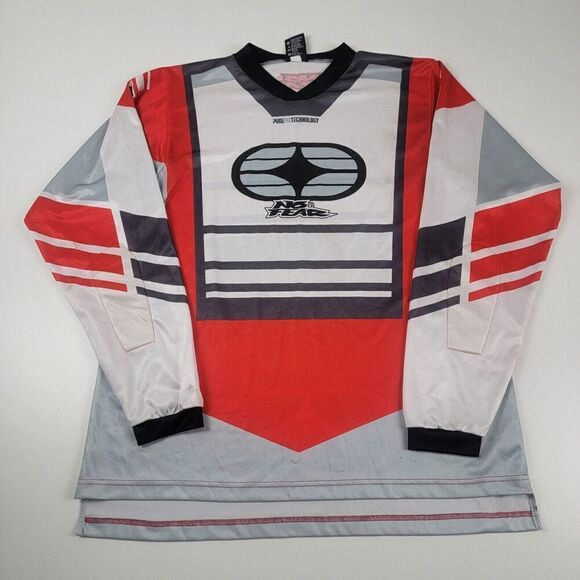 Vintage Y2K No Fear Motocross Jersey Travis Pastrana Rare MX Shirt Mens XL 90s - Picture 1 of 12
